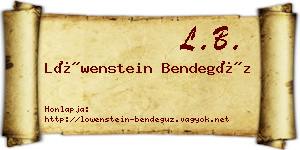 Löwenstein Bendegúz névjegykártya