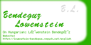 bendeguz lowenstein business card